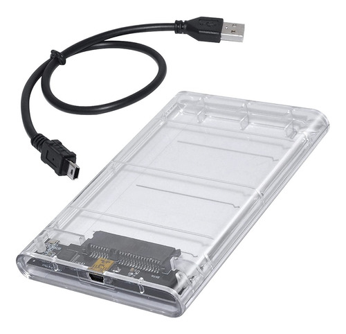 Caja Externa Case Sata Disco Duro 2.5'' Usb 2.0 Transparente