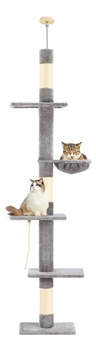 Pawscrat Cat Tree - Torre Para Gatos De Piso A Techo De 5 Ni