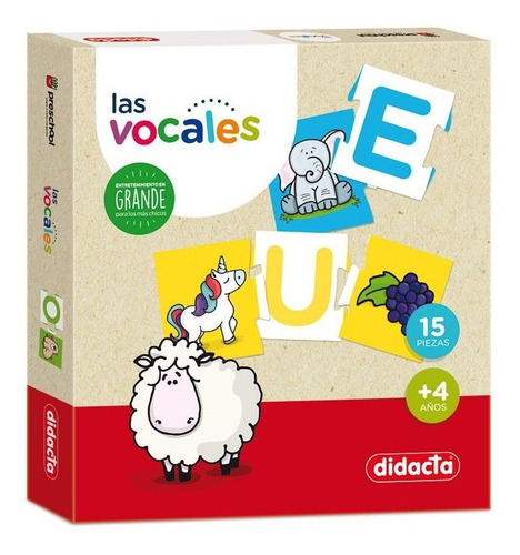 Juego Las Vocales Puzzle Infantil 15 Piezas Didacta Ik0199