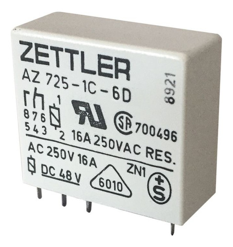 Rele Bobina 6v Contactos 16a 400v Zettler Ind. Alemana