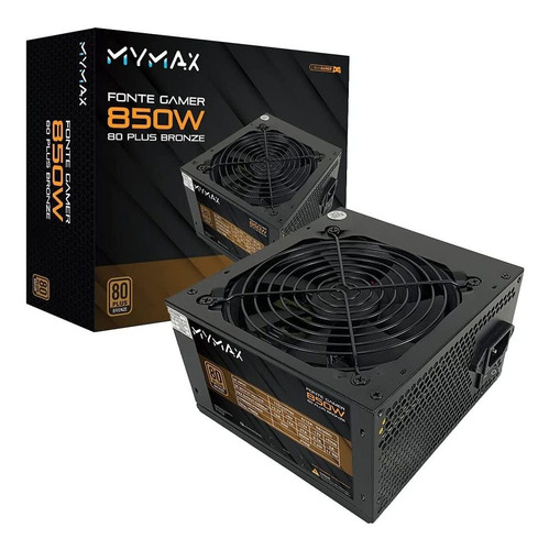 Fonte Gamer Atx 850w 80 Plus Bronze Pfc Ativo Mymax Cor Preto 110V/220V