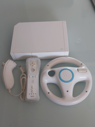 Console Nintendo Wii Branco Original Completo Com Volante Branco (Usado)