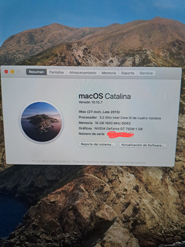 iMac 27 Late 2013 I5 4 Nucleos 16gb En Ram. Ssd 250gb (Usado)