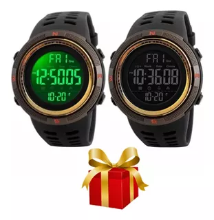 2 Piezas Reloj Skmei 1251 Coffee Militar Deporte Y Regalo