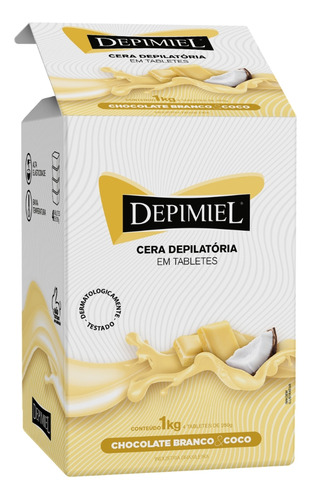 Kit 6 Cera Depilação Tablete Chocolate Branco Coco Depimiel