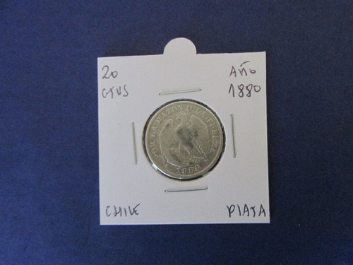 Moneda Chile- 20 Centavos- De Plata -año 1880 