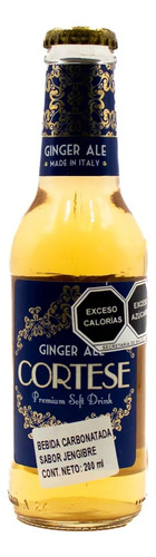 12 Pack Refresco Ginger Ale Cortese 200 Ml
