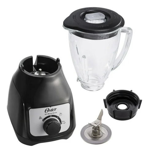 Licuadora Oster Edicion Especial COMBO ANIVERSARIO negra y plata con vaso de vidrio - Incluye 4 accesorios