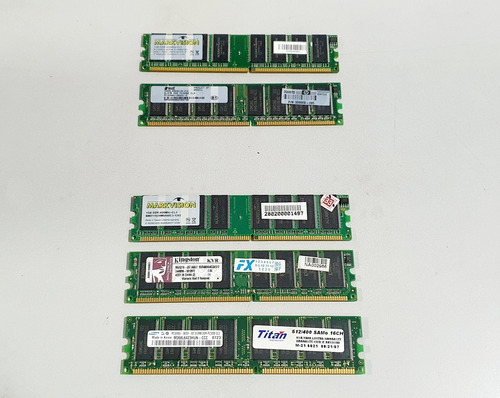Lote Memoria Antiga Computador Ddr 5 Peças (Usado)