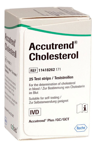 Accutrend Colesterol C/ 25 Tiras Reagentes - Roche