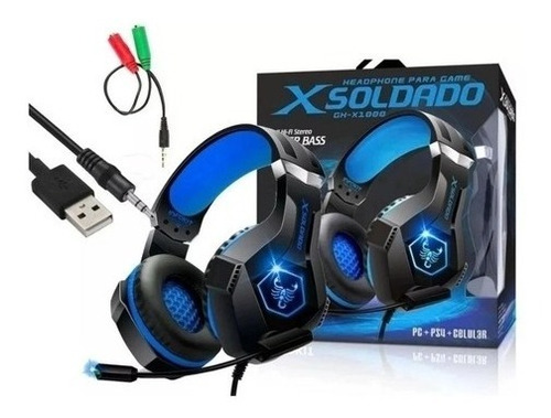 Imagem 1 de 5 de Headset Gamer Scorpion Rgb P2 + Usb Promoção