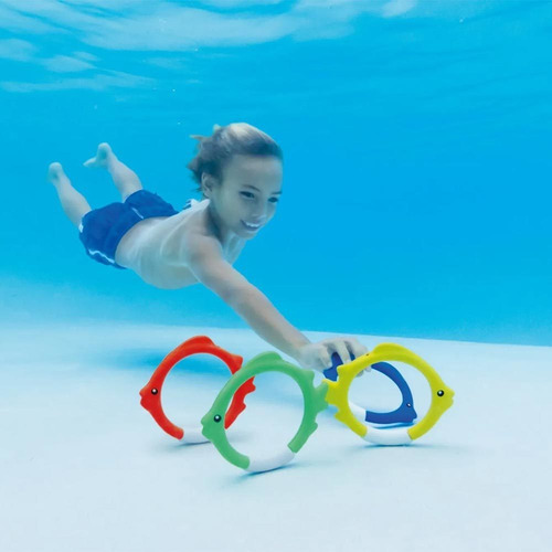 Anillos para fondo de piscina Intex 55507, colores amarillo, azul, verde y rojo