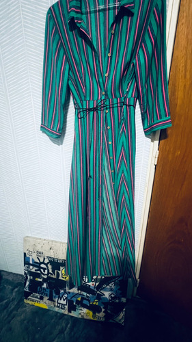 Kimono Camisa Vestido Largo Verde