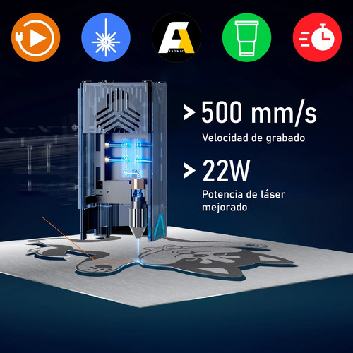 Máquina Láser Algolaser Delta 22w Rotativo Yrr Corte Vasos