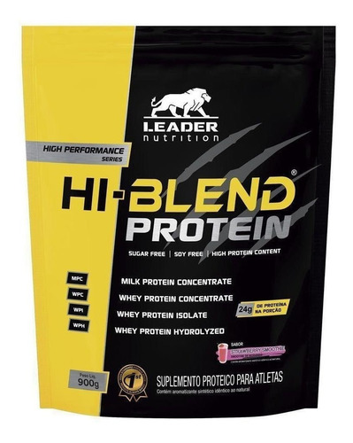 Suplemento em pó Leader Nutrition  Hi-Blend Hi-Blend Protein proteína Hi-Blend Protein sabor  smoothie de morango em sachê de 900g
