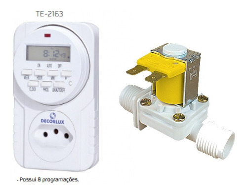 Controle Fluxo + Timer Digital Válvula Solenoide 3/4 D'agua