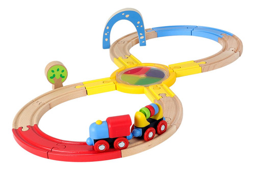 Set De Vías Férreas De Madera Set De Tren Para Niños De 3 A