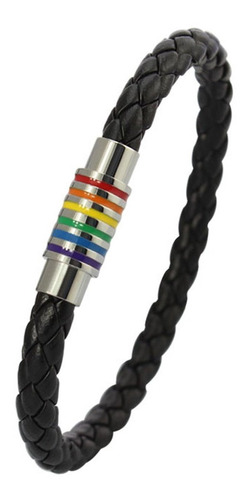 Nanafast Titanio Acero Iman Arco Iris Orgullo Lgbt Pulsera