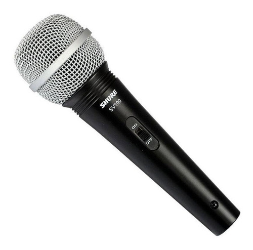 Imagen 2 de 3 de Micrófono Shure SV100-W dinámico cardioide negro/plateado