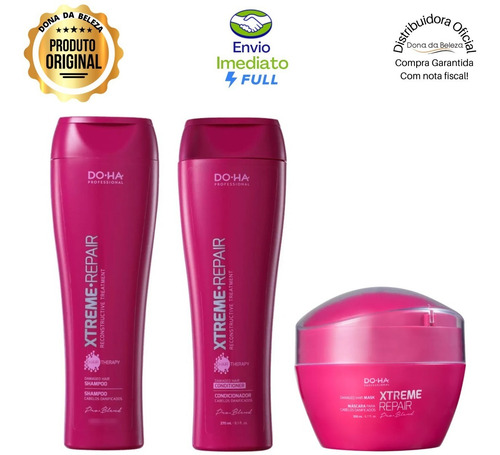 Imagem 1 de 2 de Kit Doha Xtreme Repair Shampoo + Condicionador + Máscara