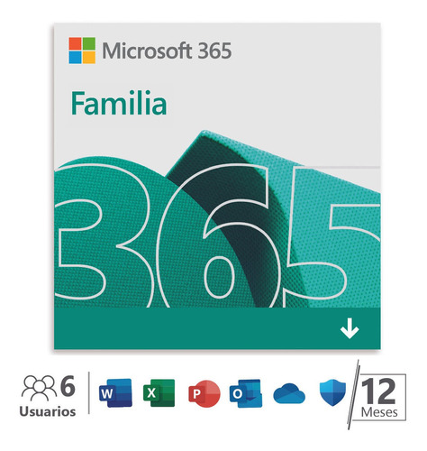 Microsoft Office 365 Familia, 6 Usuarios, 1 Año