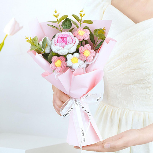 Bouquet De Flores Tejidas A Mano, Obsequio Especial Para