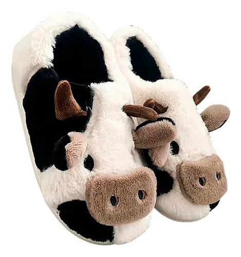 Pantuflas Diseño Vaca Animal Abierta Anime Kawaii