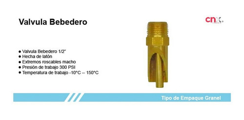 Valvula Bebedero 1/2 Lechon Porcino Comedero Ganado Cnx
