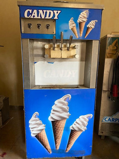 Máquina de helado italiana Livoo banco y azul 
