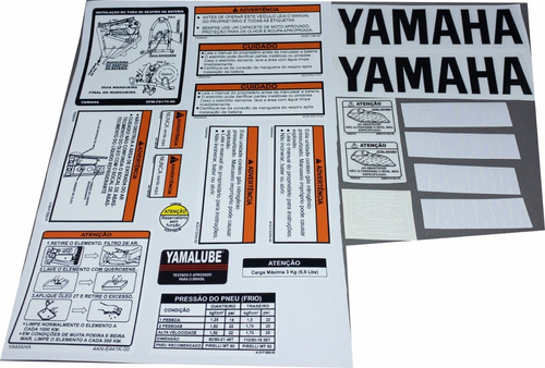 Imagem 3 de 3 de Adesivos Advertencia Antiga Yamaha Dt 200 Dt 200r Dt200