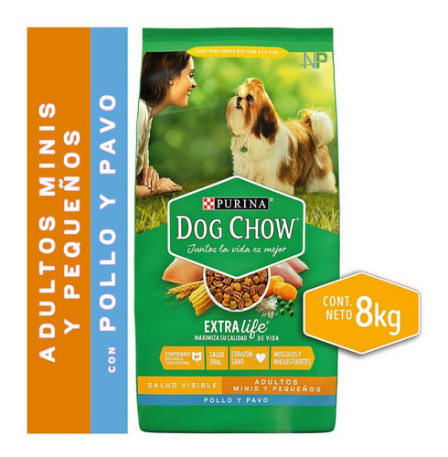 Dog Chow Perro Adulto Mini Y Pequeño Sabor Pollo Y Pavo 8kg