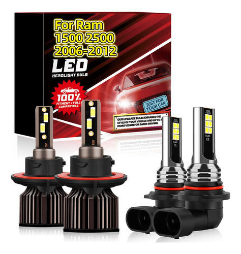 Para Dodge Ram 1500 2500 2006-2012 Led Hi/lo+bombillas Antin