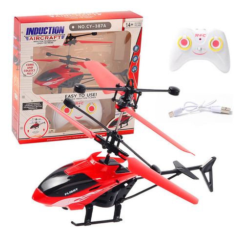 Qu Helicóptero Control Remoto Recargable Niño Juguete Con