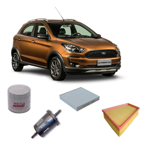 Kit 4 Filtros Ford Ka Freestyle 1.5 Wega Lubri Franco