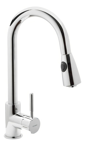 Grifería Monocomando Cocina Extensible Genebre Tau Frv61205 Color Cromo