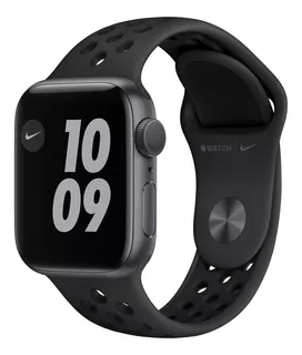 Apple Watch Nike (GPS) Series 6 40mm caixa 40mm de alumínio cinza-espacial pulseira cinza-carvão e preta A2291
