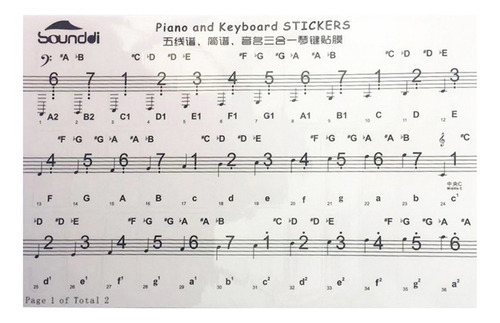 Clear Eletrônico Piano Key Sticker Substituição Para 54/6