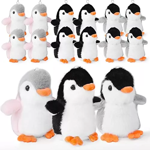 Lote De 12 Mini Peluches De Pingüinos De 4.3 Pulgadas