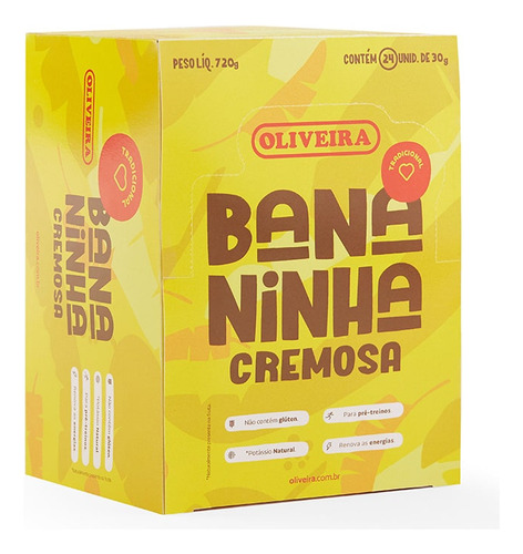 Bananinha Cremosa Classica Oliveira Sem Glúten 24 Uni 30g
