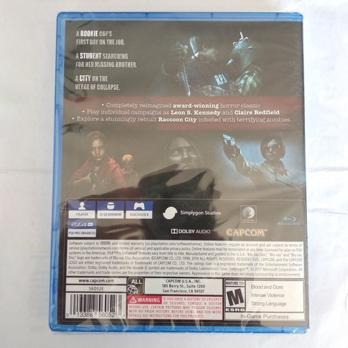 Resident Evil 2 Remake Ps4 Juego Fisico Sellado Sevengamer