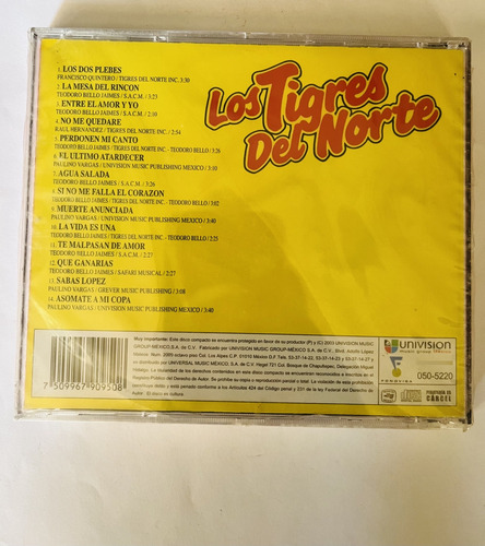 Los Tigres Del Norte Los Dos Plebes/cd. Original Colección