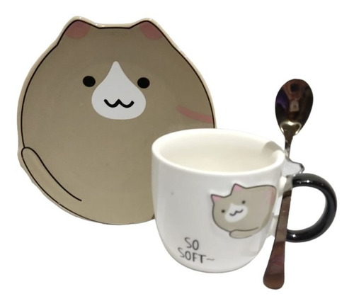 Taza De Cerámica Para Café De Gato Kawaii 