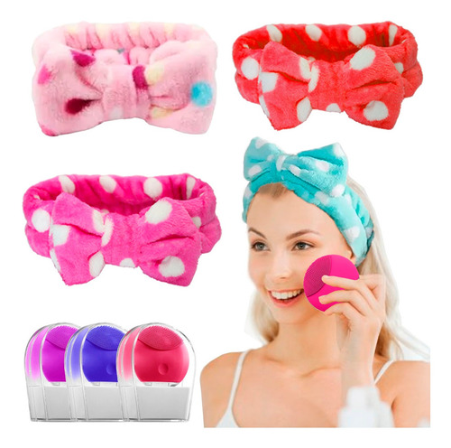 Imagem 5 de 7 de Faixa Tiara Para Maquiagem + Esponja Elétrica Flm2