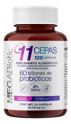 60 Billones De Probioticos Con 11 Cepas - 120 Cápsulas