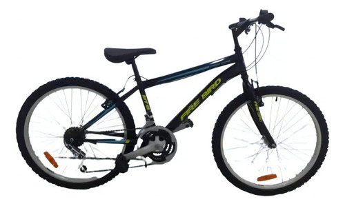 Mountain bike infantil Halley BIN19131 R24 18v frenos v-brakes cambios Power color negro con pie de apoyo  