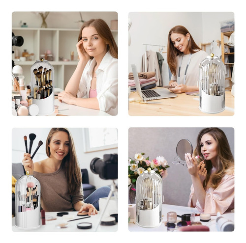 Organizador De Maquillaje Giratorio, Organizador Con Tapa