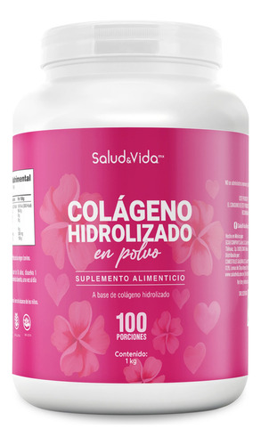 Péptidos de Colágeno Hidrolizado Puro Tipo 1 y 3 1KG con Cuchara Sabor y Olor Neutro 100% Puro Salud&Vida