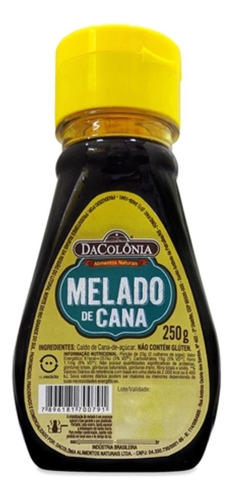 Melado De Cana 100% Natural Dacolônia Bisnaga 250gr