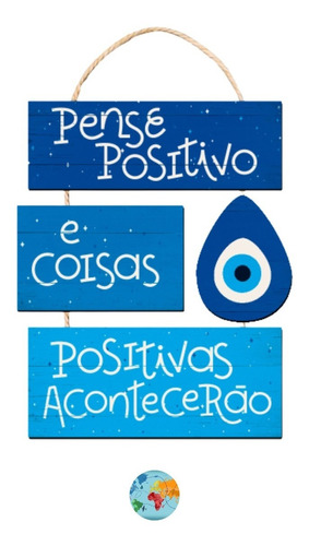 Placa Decorativa Frases Positividade Proteção Olho Grego Paz