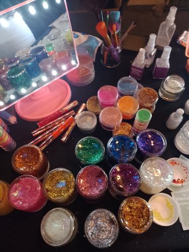 Stand Glitter Bar Fiestas Makeup Stand Neon